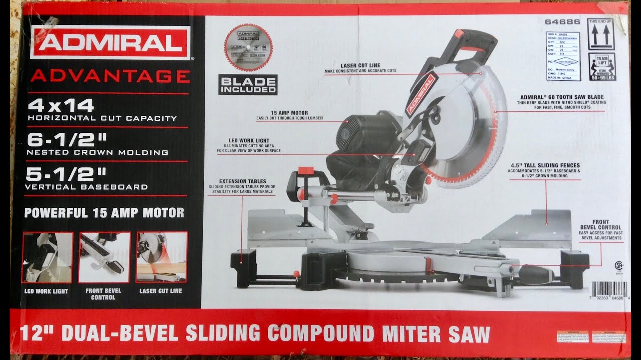 Harbor Freight 12" DualBevel Sliding Compound Miter Saw Review YouTube
