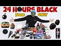 White Room Torture Antidote || Eating Only BLACK FOOD For 24 Hours In White Room = Black 💩💩💩