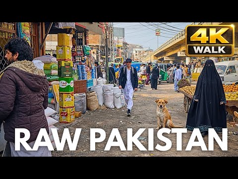 Unseen 4K Walk: Street Food & Fresh Meat in Peshawar's Karkhano Market