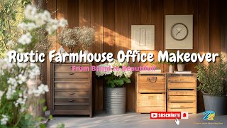 Rustic Farmhouse Office Makeover 🏡✨ | From Bland to Beautiful! 🎨🛠️