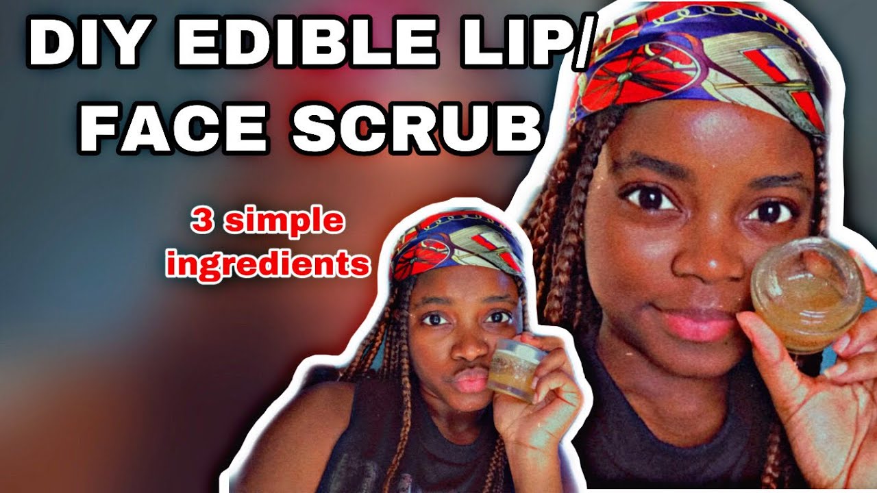 DIY EDIBLE LIP & FACE EXFOLIATING SCRUB w/ 3 simple ingredients from