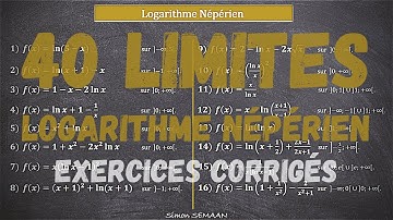 40 LIMITES de fonctions : Logarithme Népérien - Exercices corrigés
