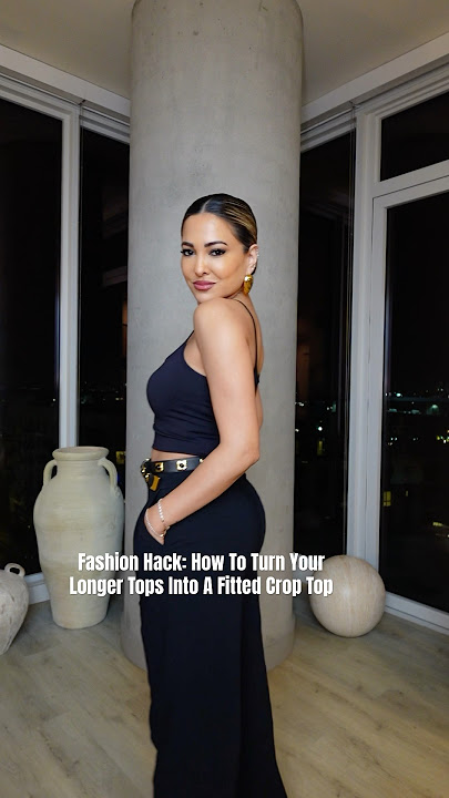 Fashion Hack: Turn Your Longer Tops Into A Fitted Crop Top #ootd #grwm #fashion #style #shorts
