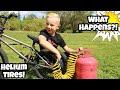 Riding Helium Bike Tires! What Happens?!