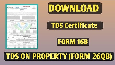 How to Download Form 16B From Trace Site | Form 26QB | Download Online TDS Certificate 16B