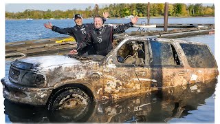 FOUND FORD EXPEDITION SUV 40' UNDERWATER IN RIVER.. (Police Involved)