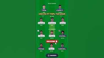 CSG VS ITT Dream 11 Team | CSG VS ITT Dream 11 Prediction 🏏#csgvsittdream11 #shorts