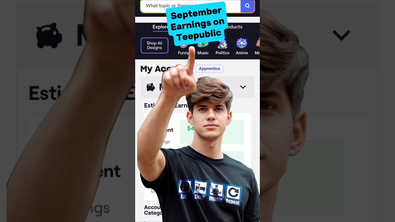 Teepublic September 2024 Earnings. All 3 Accounts