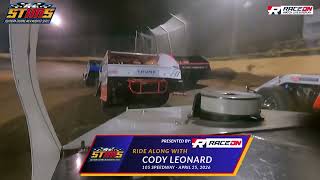 Ride along with Cody Leonard IMCA Modified 4 25 2026 Southern Touring IMCA Modified Series