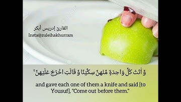 سورة يوسف ٣٠-٣١ بصوت الشيخ ادريس ابكر ..Surah Yusuf ayats 30-31 by Sheikh Idress Abkar