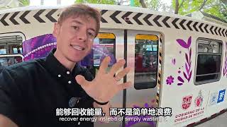 British influencer amazed by CRRC trains in Mexico