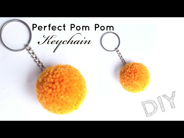 DIY:Perfect Pom Pom Keychain, How to make pom pom