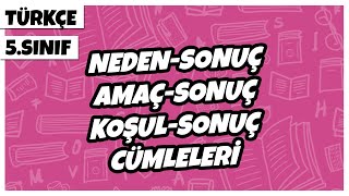 5. Sınıf Türkçe  NedenSonuç (SebepSonuç), AmaçSonuç ve KoşulSonuç (ŞartSonuç) Cümleleri | 2022