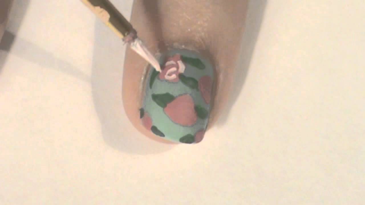 Vintage Rose Floral Nail Art Tutorial