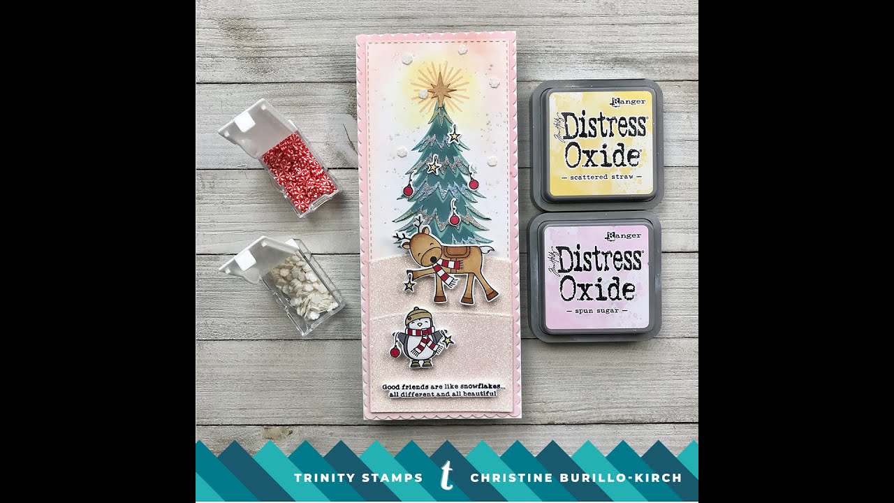 Slim Line Layered Pine Stencil Tutorial