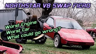 HG Ep 11  We Stretched and shoved a Northstar V8 in the Abandoned Fiero in a WEEK. PONTIHACK