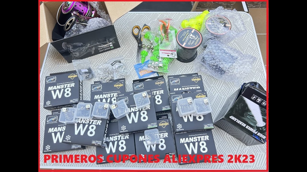 🎁🎁🎁  UNBOXING! CAZA Y PESCA ALIEXPRESS! CUPONES 2023 🎁🎁🎁