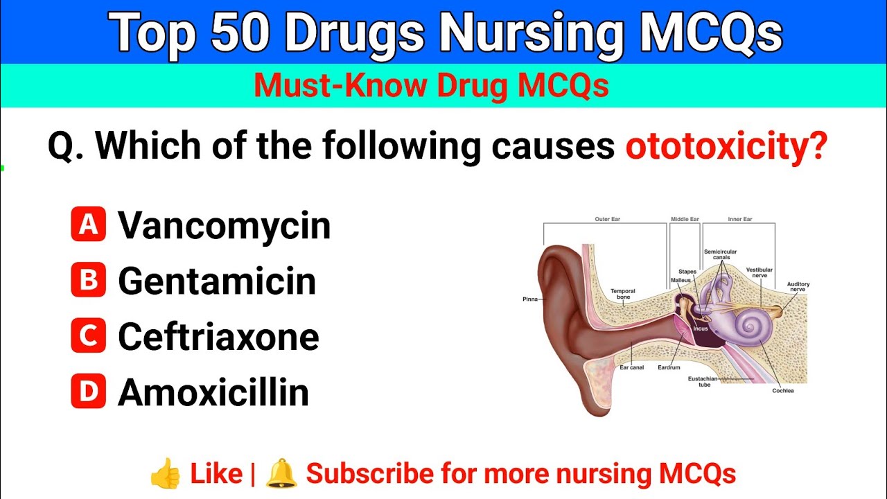 Top 50 Nursing MCQs | Drugs Nursing MCQs | pharmacology MCQS | NCLEX CELBAN OSCE CBT BTSC AIIM  EXAM