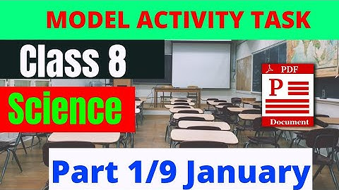 Model activity task class 8 science part 9 January 2022
