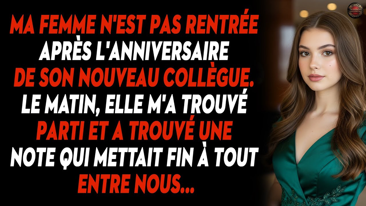 Ma Femme N'est Pas Rentré Après L'anniversaire De Son Nouveau Collègue, Le Matin Elle A Trouvé...