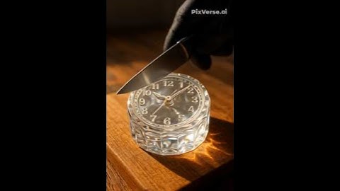 Satisfying Macro Shot: Glass Clock Meets Knife | ASMR Visuals #satisfying #asmr #ai