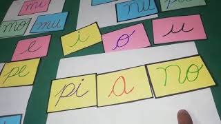 Formando palabras con las vocales y las consonantes, m, p, n.