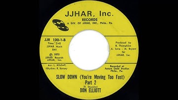 RARE FUNK: Don Elliott - Slow Down (You´re Moving Too Fast) Pt.2