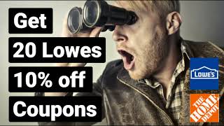 Cates Cube/ How to acquire 20 of Lowes 10% off coupons now to use at Home Depot 2021