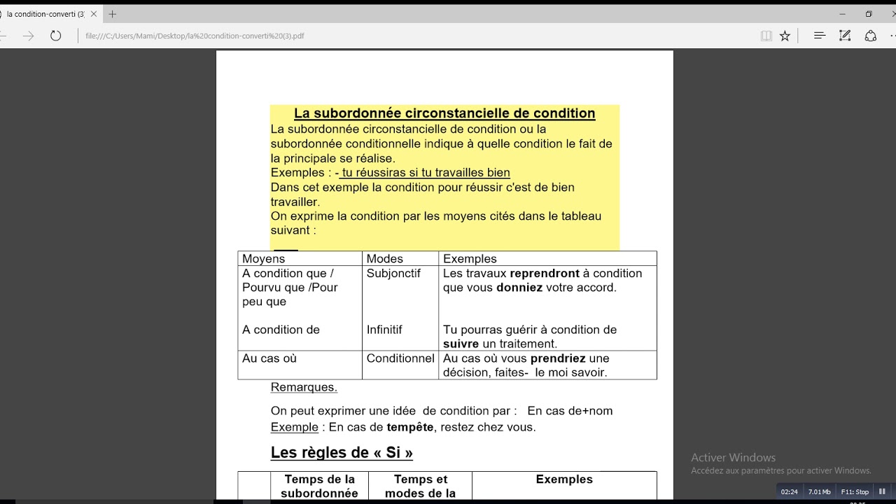 la subordonnée circonstancielle de condition - YouTube