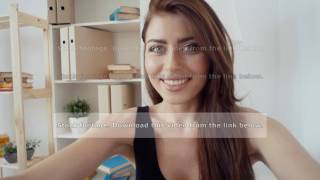 Portrait of beautiful exciting young woman in black top making selfie. Charming girl happy smiling screenshot 3