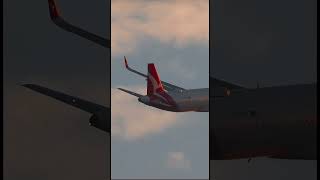QANTAS A321XLR departing during the morning glow🌅#viral #airplane #aviationlovers #aviation #shorts