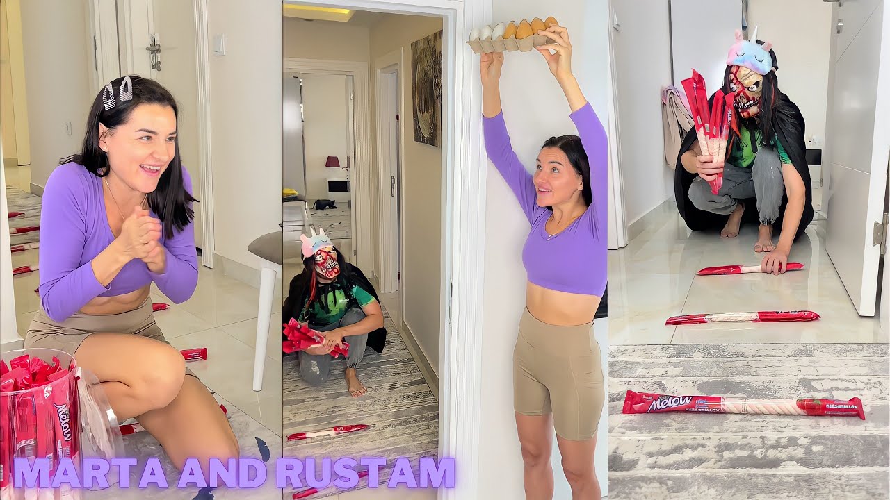 Maria Rustam She Pranked a Monster! Prank For The Monster || Marta and Rustam funny ...