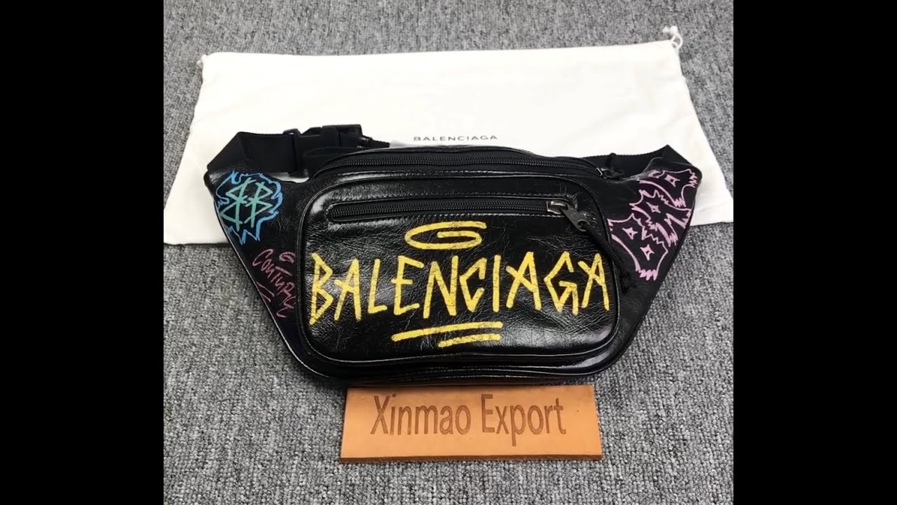 Balenciaga Explorer graffiti bags bum bag unboxing - YouTube