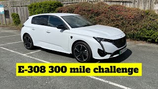 Peugeot e-308 real world 300 mile challenge. Range and efficiency test.
