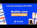 1.5 Modifier votre pied de page (Footer) - Apparence - Formation Wordpress BTS NDRC