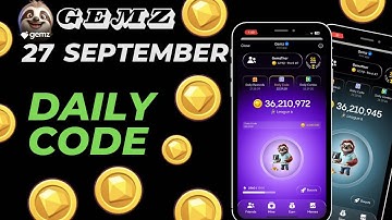 New Airdrop🤑 Gemz Daily Code Today  | Gemz Coin Daily Code  27 September 2024