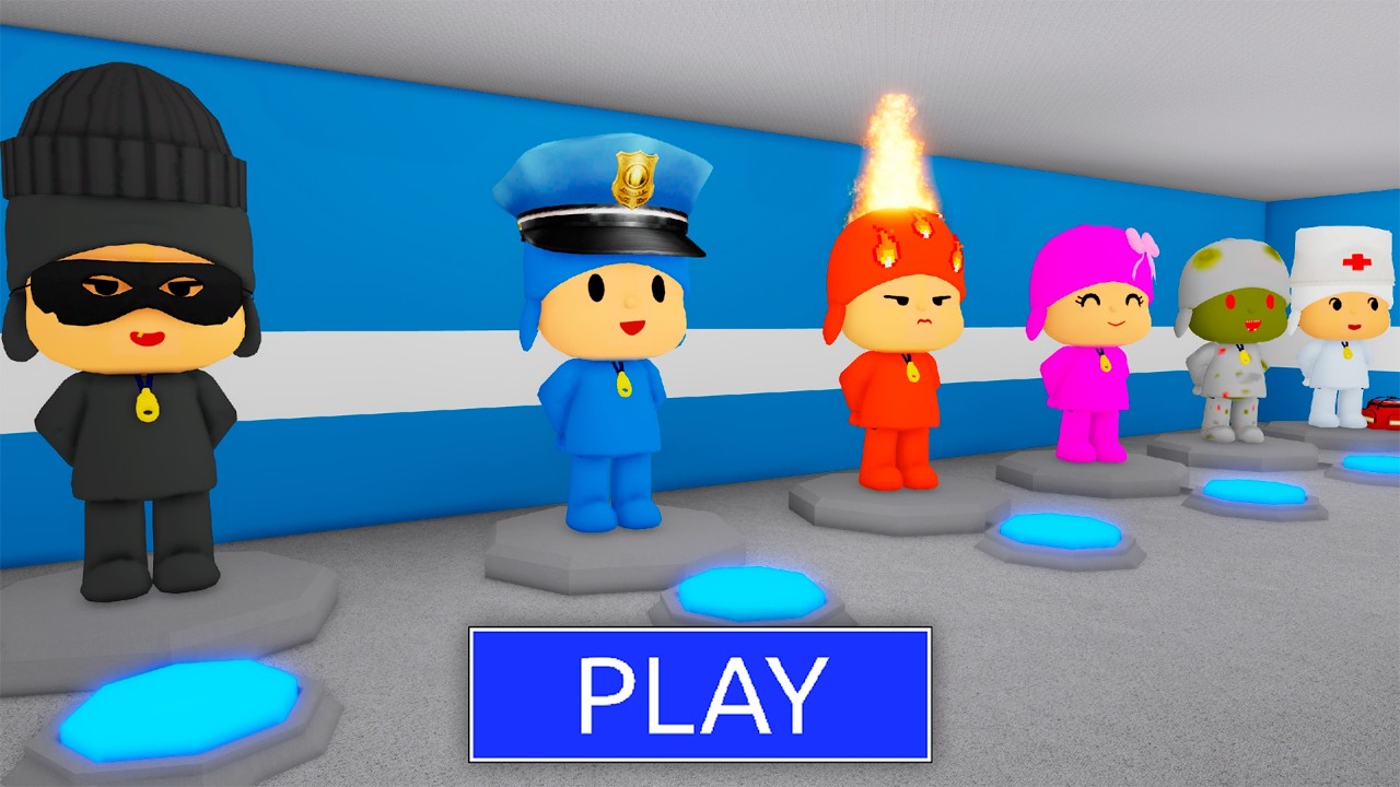 Escaping from a POCOYO BARRY'S PRISON RUN! And BECAME a ALL MORPHS #obby