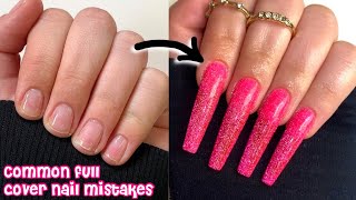 10 COMMON MISTAKES BEGINNERS MAKE USING FULL COVER NAILS | Soft Gel Extensions screenshot 2