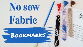 No Sew Craft Stick Fabric Bookmarks  #bookmark #diycraft