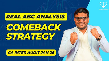 Real ABC Analysis | Comeback strategy for CA Inter Audit Jan 26 | Full schedule with Test Series.