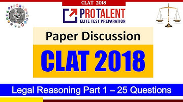 CLAT 2018 Actual Paper Discussion I Legal Reasoning Part-1 25 Questions