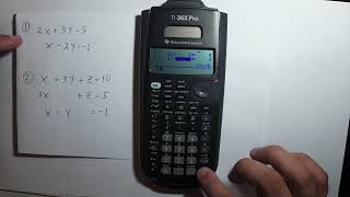 System of equations on the Texas TI-36X Pro calculator