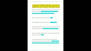 CyberArk CAU201 Defender Exam Prep Questions and Answers Already Passed2554