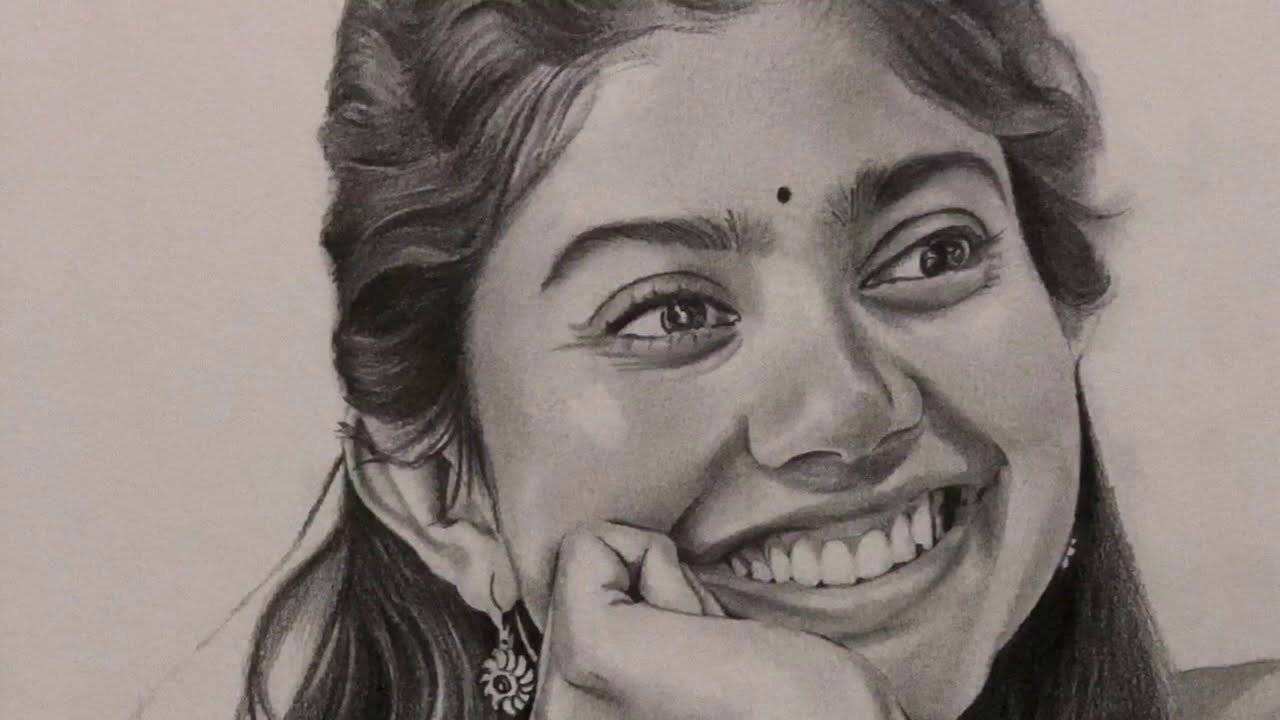 sai pallavi pencil drawing time lapse video YouTube