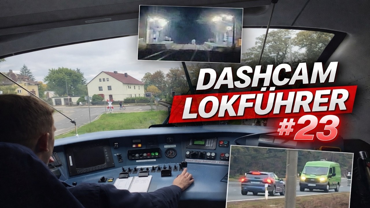 Dashcam Lokführer #23 | Vor einfahrenden Zügen über Gleise rennen und Überholen auf der Straße