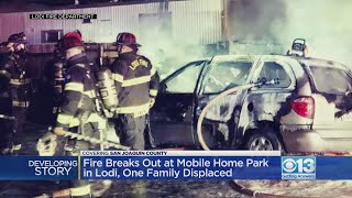 Fire breaks out at mobile home park in Lodi