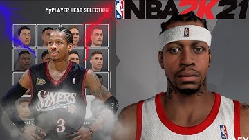 2K21 Allen Iverson Face Creation! Current/ Next Gen! #AllenIverson #FaceCreation #76ers #nba2k21