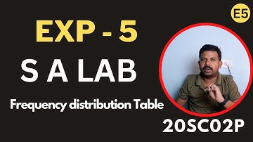 Frequency distribution table using excel - S A lab - 20SC02P