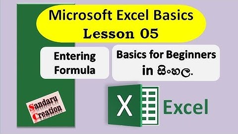 Microsoft Excel basic for beginners in Sinhala ( Entering formula in Sinhala )- Lesson 05