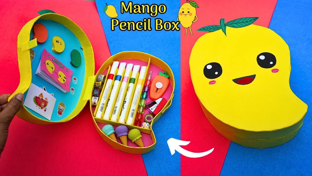 DIY Pencil Case/How to make a Mango 🥭 Pencil Box/Best out of Waste